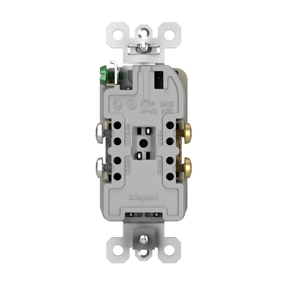 White Tamper Resistant Decorator Outlet with Wall Plate