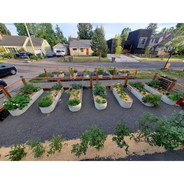 Vego Garden 17 In Tall 9 1 Modular Pearl White Metal Raised Bed Kit Vb9n117w Vego Garden 17 In Tall 9 1 Modular, White Raised Garden Bed Kit
