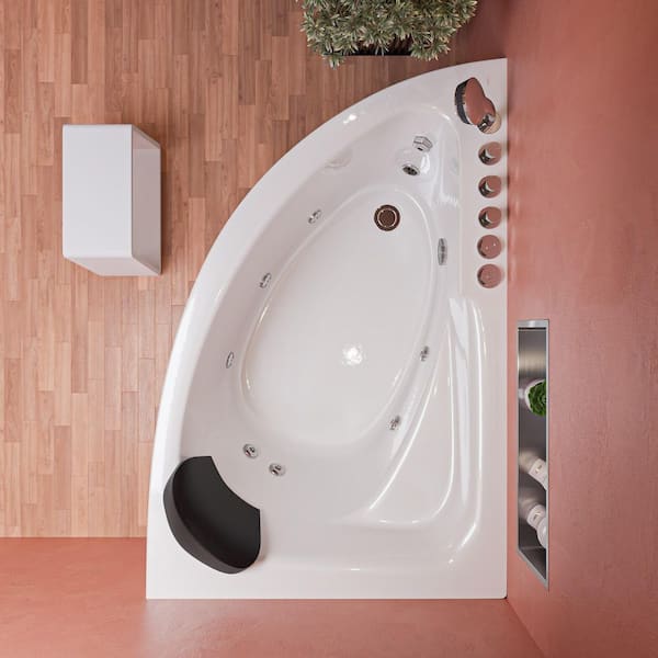 EAGO 59 in. Acrylic Left Drain Corner Apron Front Whirlpool