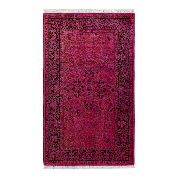 Chloe & Olivia Home Overdyed Pink 3 ft. 1 in. x 5 ft. 4 in. Wool Indoor ...