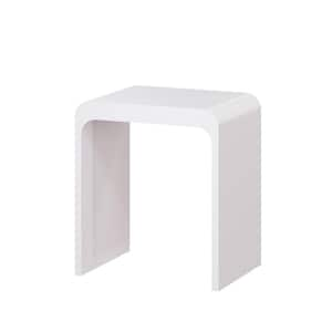 15.4 in. W x 11.4 in. D x 17.3 in. H Pure Artificial Solid Surface Shower Stool Waterproof in Matte White