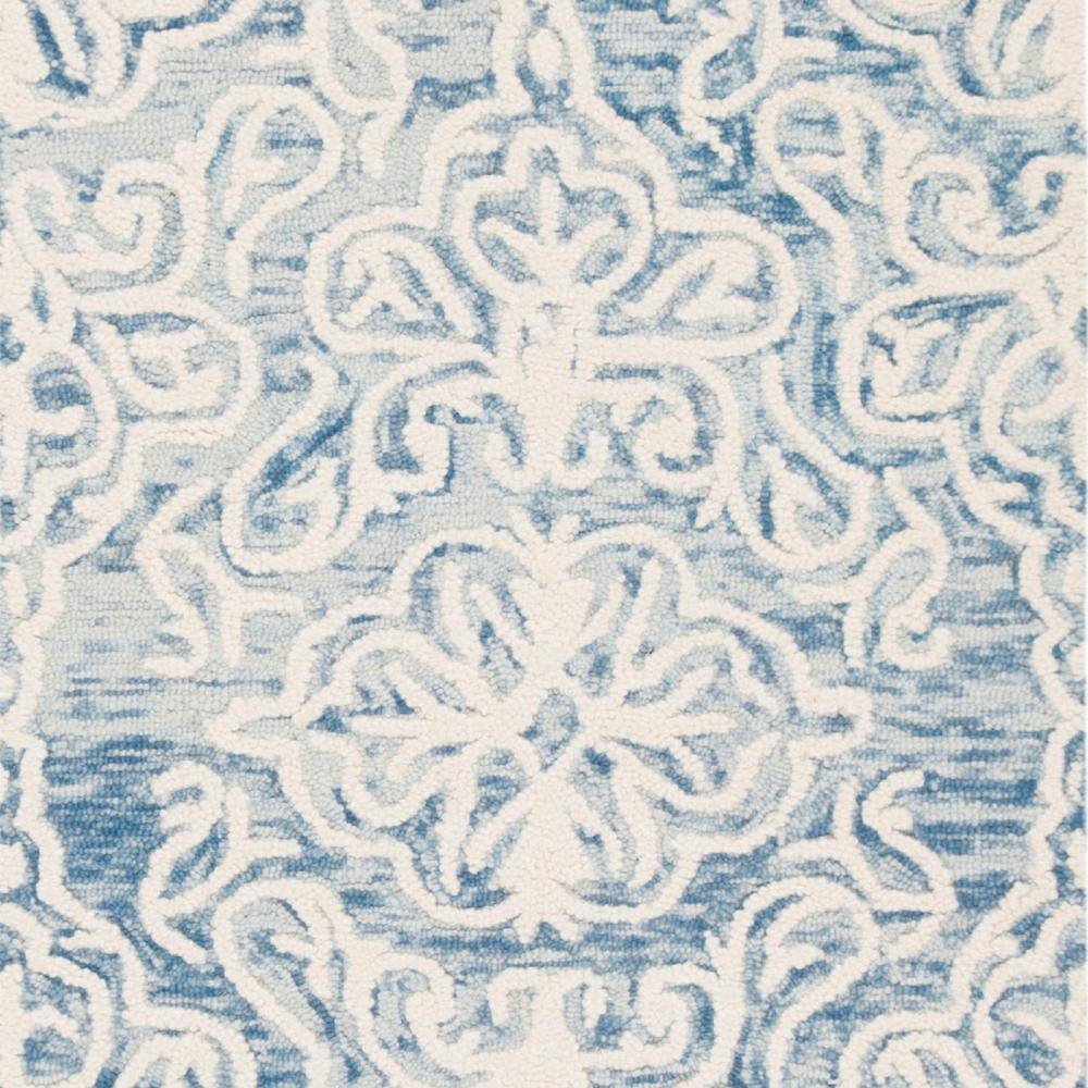 Handmade Tufted Blue/Ivory Floral Wool Area Rug
