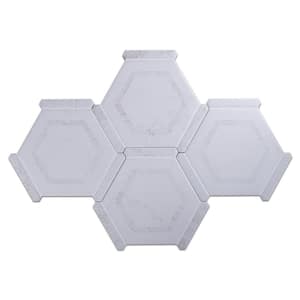 MOLOVO Kenzo Black Hexagon 7.7 in. x 8.9 in. Matte Porcelain