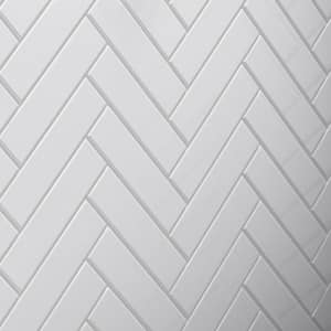 2 in. x 8 in. Glass Soft Ivory Gloss Subway Tile (13.02 sq. ft./Case)