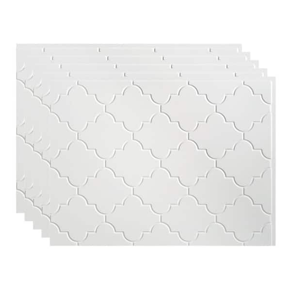 18.25 in. x 24.25 in. Monaco Vinyl Backsplash Panel in Gloss White (5-Pack)