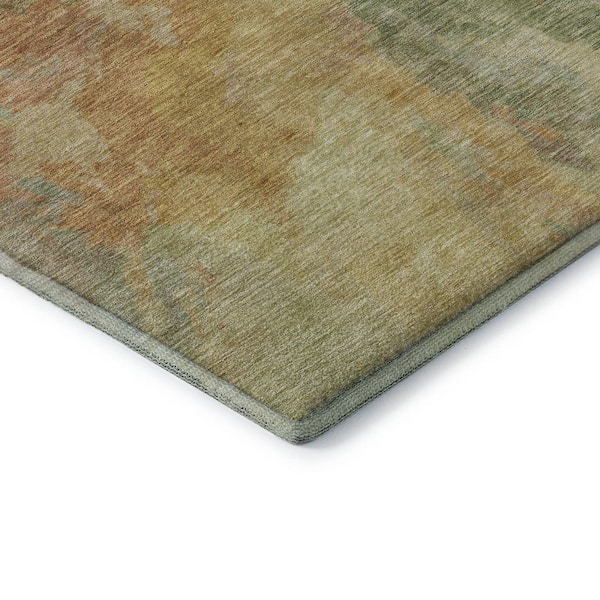 Mayfield Premium Machine Washable Abstract AMF1632 Aloe 9 ft. x 12 ft. Area Rug