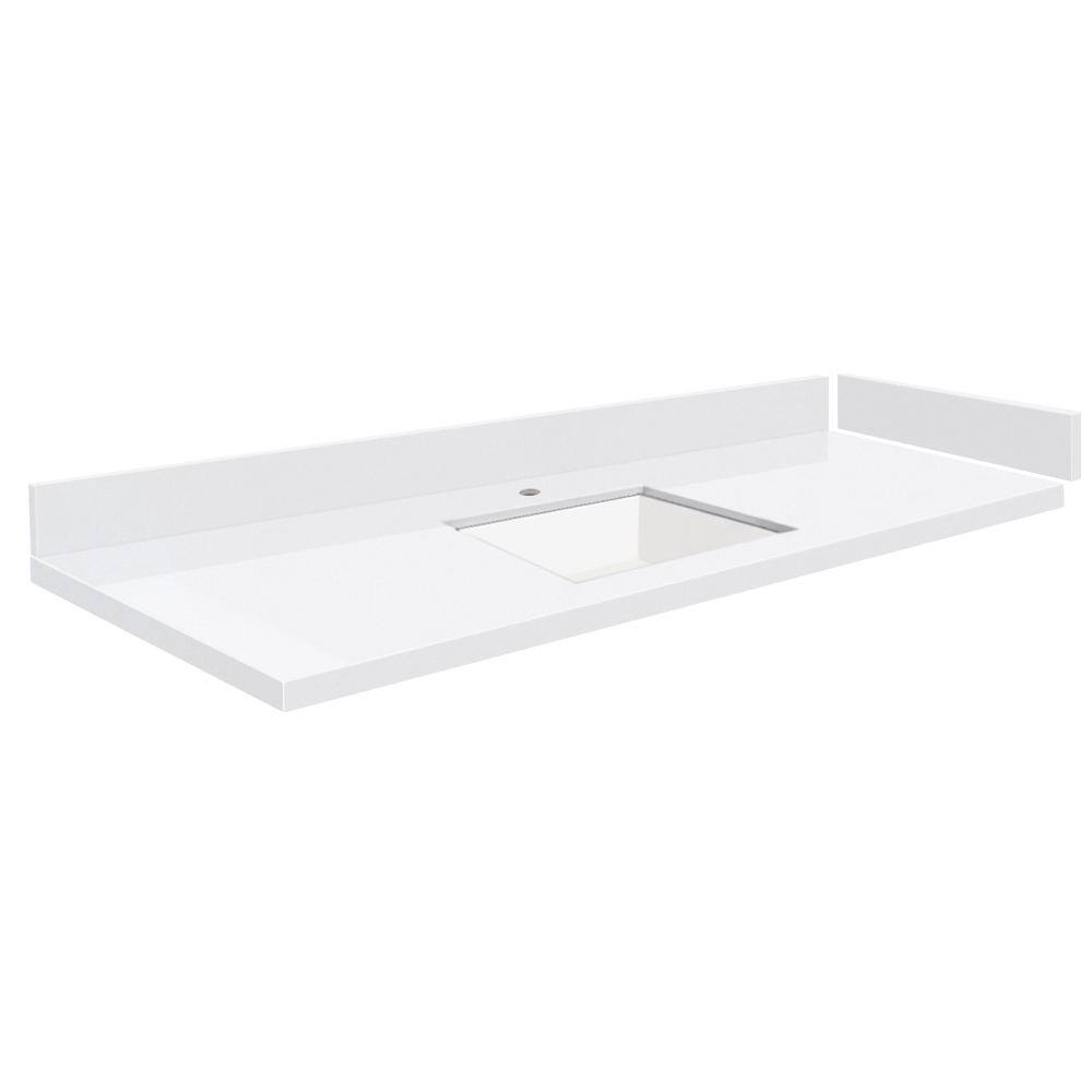 Reviews for Transolid Silestone 55 in. W x 22.25 in. D Quartz White Rectangular Single Sink