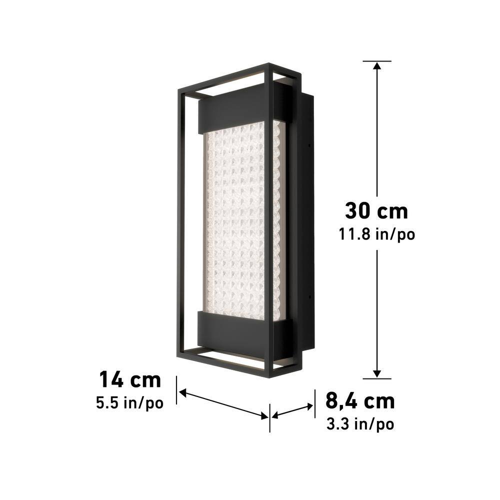 Black Medium Steel Modern Outdoor LED Lantern Sconce