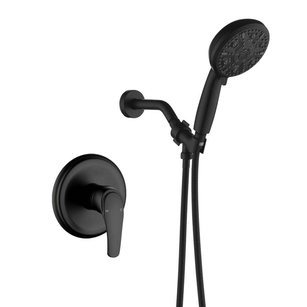 Single Handle 10-Spray Shower Faucet 1.8 GPM with Drip Free, 10 Functions Hand Shower with Valve in Matte Black price history on PriceWatchPro