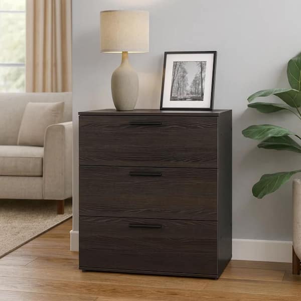 Moru Brown 3-Drawer 31.5 in. Wide Dresser without Mirror