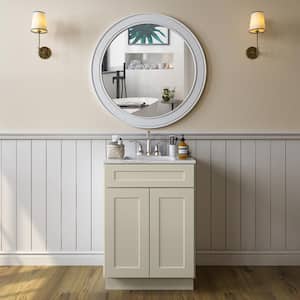 24 in.W X 21 in.D X 34.5 in.H Bath Vanity Cabinet without Top in Shaker Antique White
