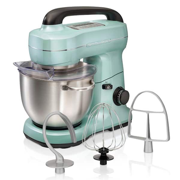 Hamilton Beach 4 Qt. 7-Speed Blue Stand Mixer with Stainless Steel Bowl