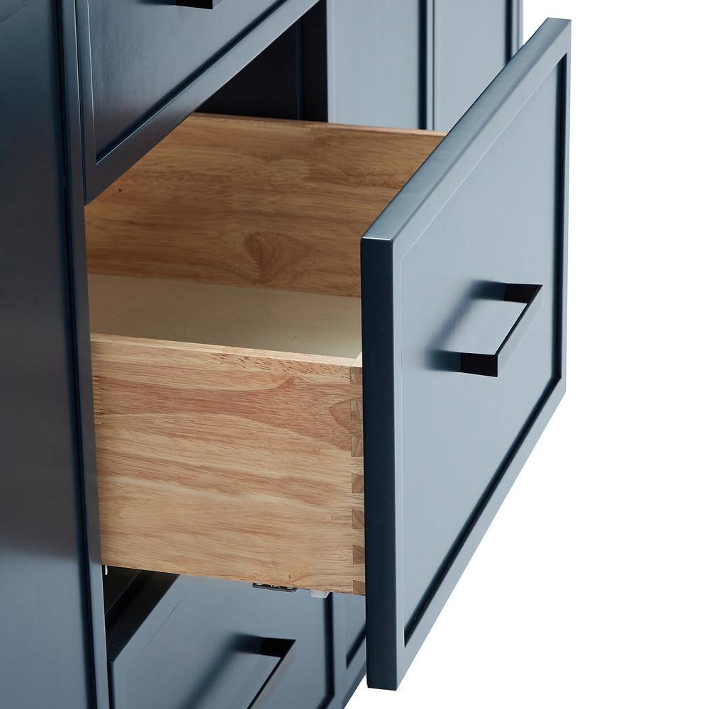 Midnight Blue Double Sink Vanity with Italian Carrara Marble Top