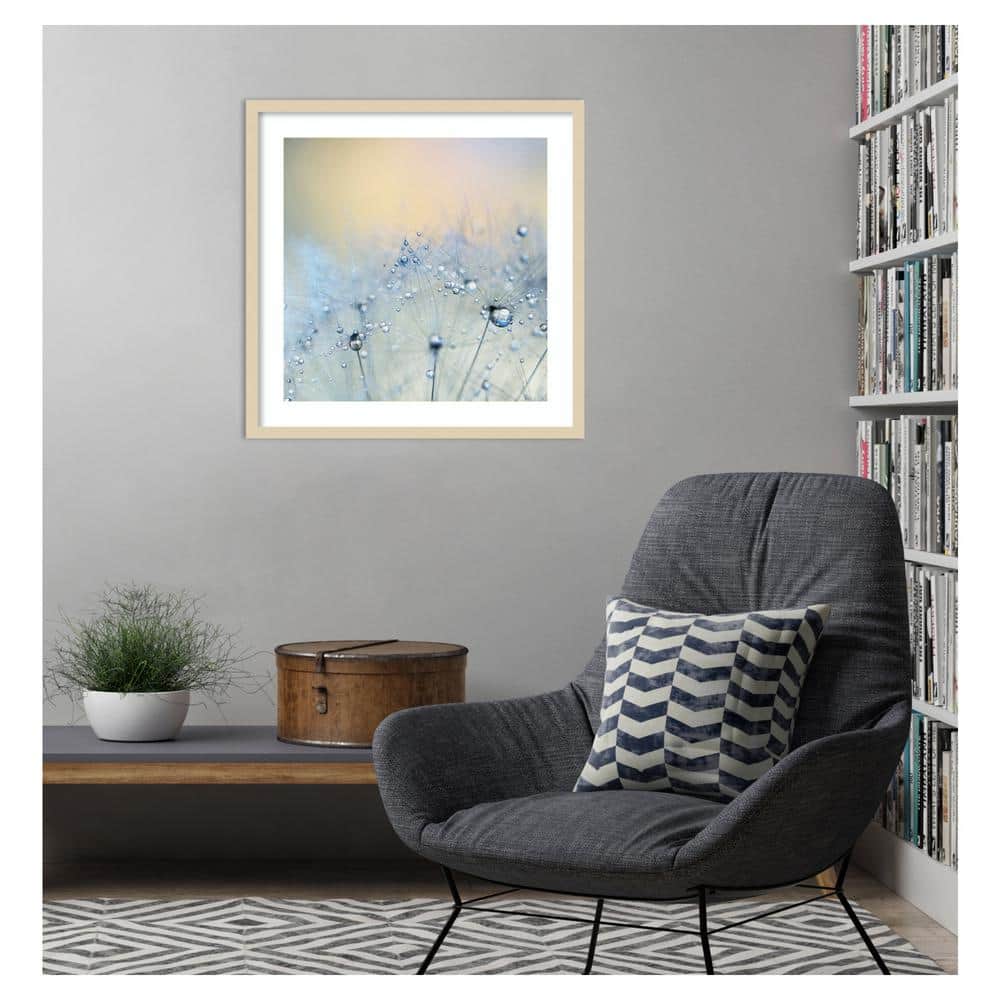 Ice Blue Nature Photography in Svelte Natural Wood Frame