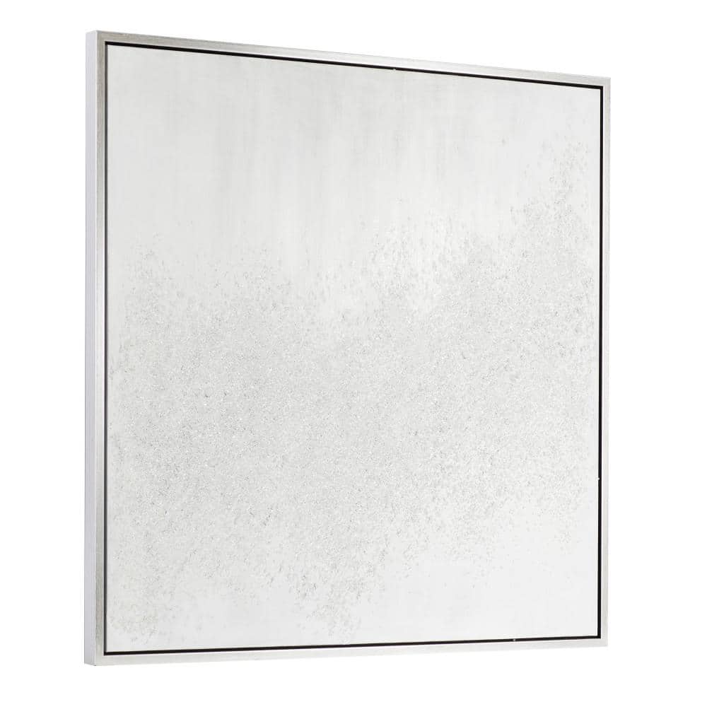 Large White and Silver Abstract Canvas Wall Art