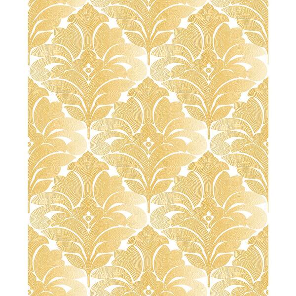 A-Street Prints Balangan Honey Damask Honey Wallpaper Sample