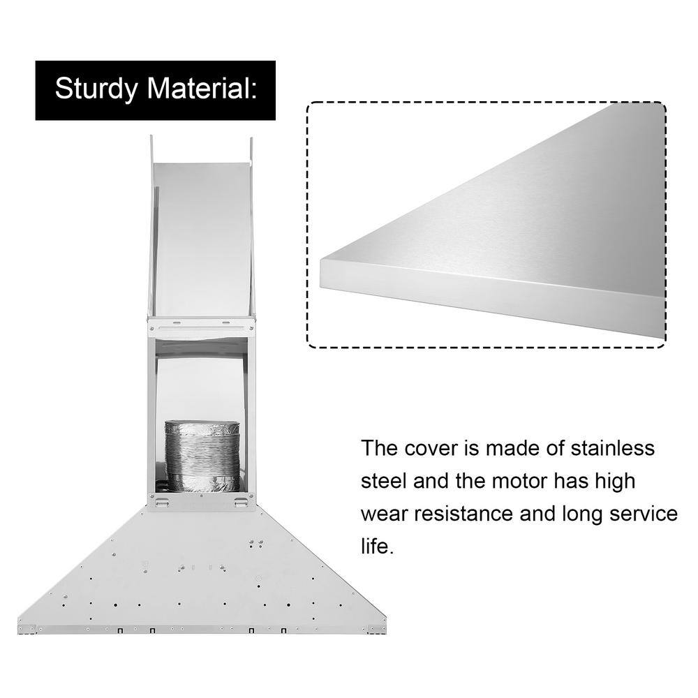 30-Inch Stainless Steel Wall Mounted Range Hood with LED Light