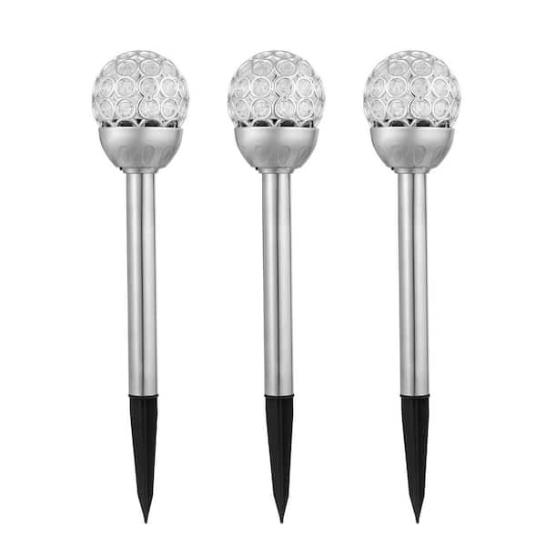 3 Pieces Outdoor Solar Lights IP44 Waterproof Ball RGB Light Garden Decor Lamp Landscape Christmas