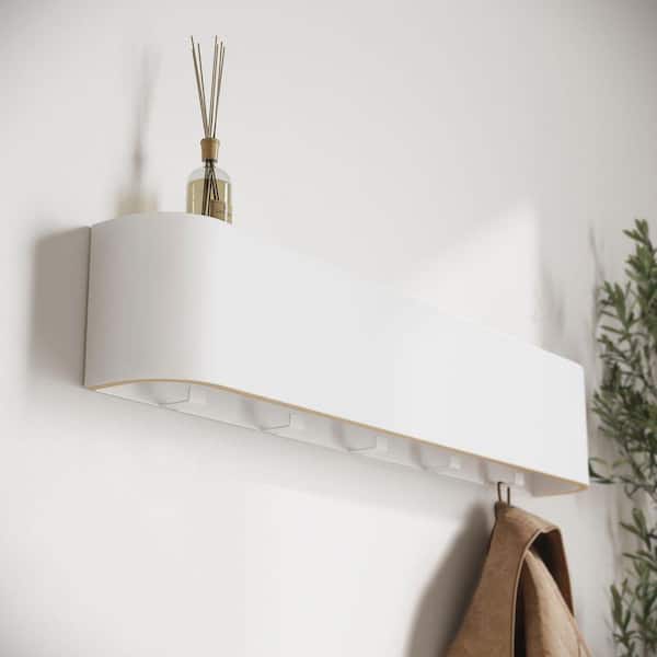 White Wall Coat Rack with Hidden Hooks TG-D6-03267 - The Home Depot