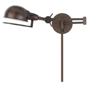 Linthal 5.25 in. H Rust Metal Swing Arm Wall Lamp
