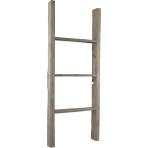 19 in. x 48 in. x 3 1/2 in. Barnwood Decor Collection Reclaimed Grey Vintage Farmhouse 3-Rung Ladder