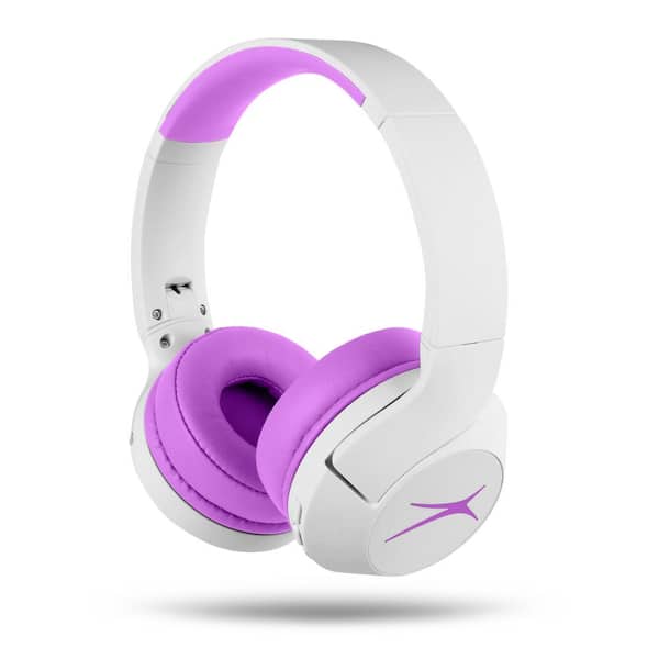 Altec Lansing Kid Safe White Out Purple Wireless Over the Head ANC Headphone