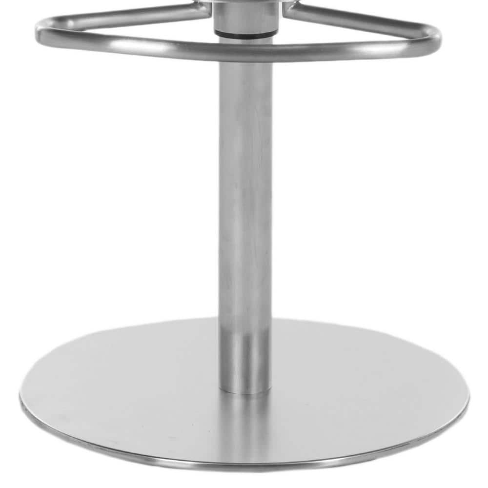 Adjustable Black Leather and Metal Swivel Bar Stool