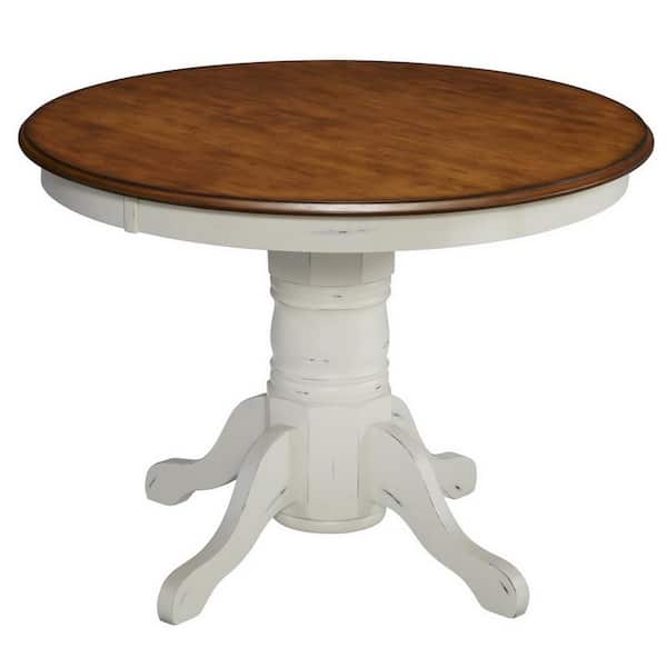 HOMESTYLES French Countryside Oak and Rubbed White Dining Table