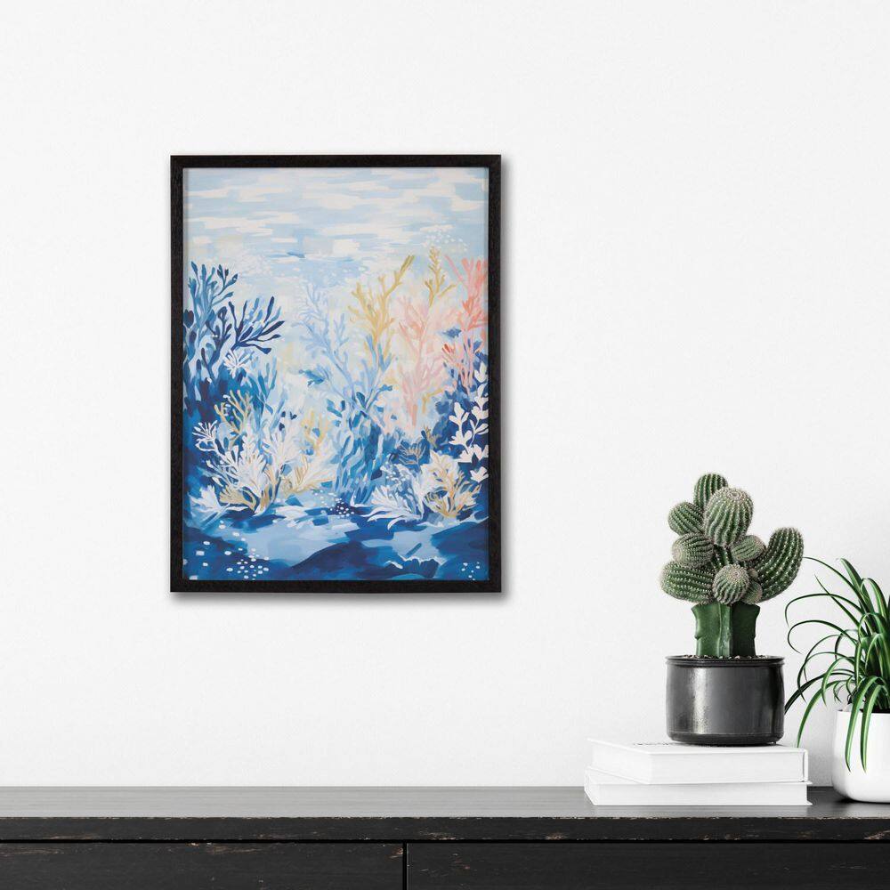 12" x 16" Black Framed Underwater Ocean Landscape Print