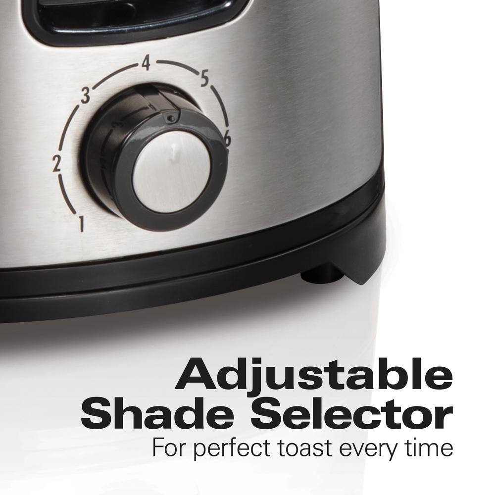 Hamilton Beach Black Stainless Steel 2-Slice Toaster with Wide Slots