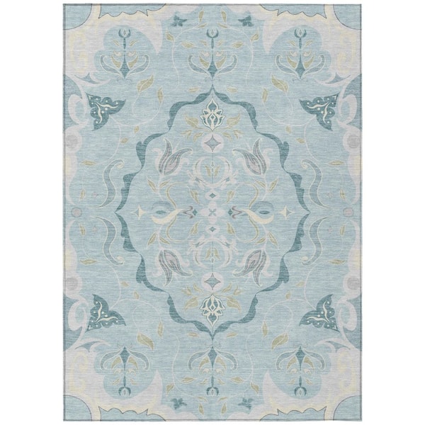 Chantille Machine Washable Indoor/Outdoor Abstract ACN2625 Sky 3 ft. x 5 ft. Area Rug