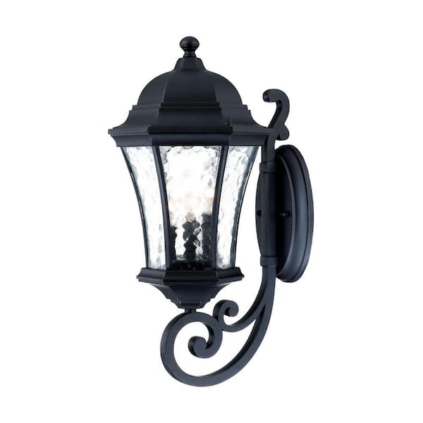 Acclaim Lighting Waverly Collection 3-Light Matte Black Outdoor Wall Lantern Sconce