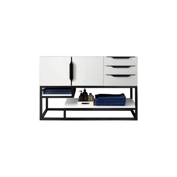 James Martin Vanities Columbia 48.0 in. W x 19.5 in. D x 36.0 in. H Single Bath Vanity Cabinet without Top in Glossy White