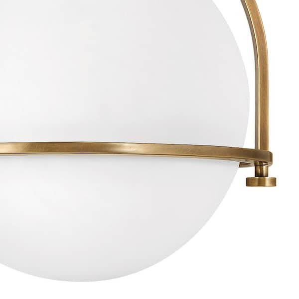 HINKLEY - Somerset 11.5 In. 1-Light Heritage Brass Semi- Flush Mount