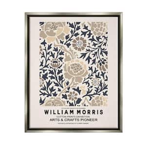 Flower Blossom Silhouettes Pattern Exhibition Flyer by Ros Ruseva Floater Frame Nature Wall Art Print 31 in. x 25 in.