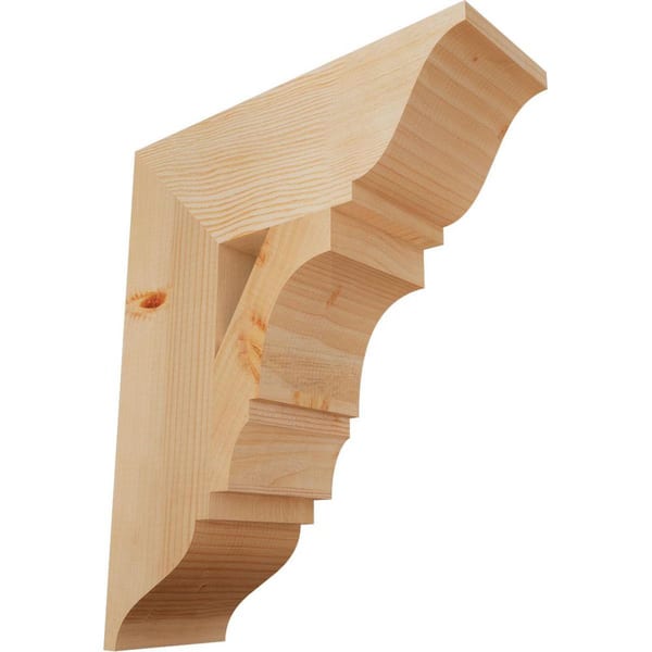 Ekena Millwork 5.5 in. x 22 in. x 18 in. Douglas Fir Balboa Traditional Smooth Bracket