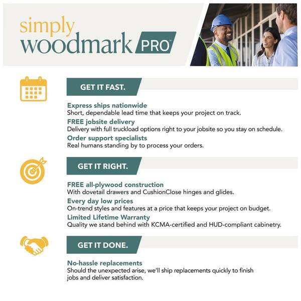 SIMPLY WOODMARK PRO Shaker Full Overlay 36 in. W x 24 in. D