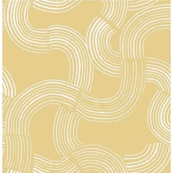 NuWallpaper Mustard Hokime Peel and Stick Vinyl Wallpaper Sample