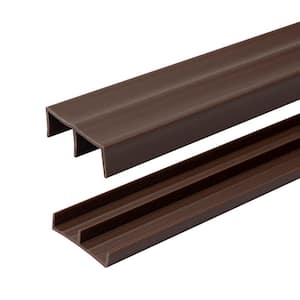 3/4 in. D x 1-3/4 in. W x 48 in. L Brown Styrene Plastic Sliding Bypass Track Moulding Set for 3/4 in. Doors (1-Pack)