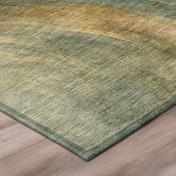 Chantille Machine Washable Indoor/Outdoor Abstract ACN2877 Green 5 ft. x 7 ft. 6 in. Area Rug