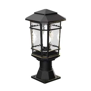 Williams 18in 1- Light Black Metal Dusk to Dawn Hardwired Outdoor Weather Resistant Pier Mount Light with LED Light Bulb