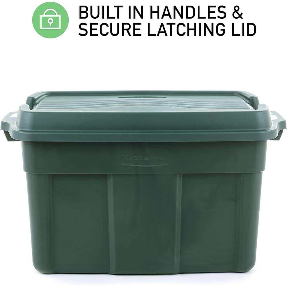 Eco Green Stackable Recycled Plastic Storage Bins with Lids, 37 Gal, Pack of 3
