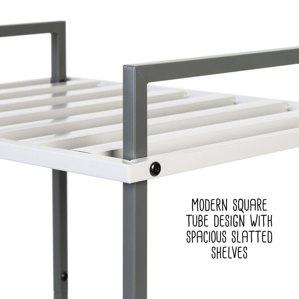 Gray 3-Tier Metal Tubular Bathroom Shelf