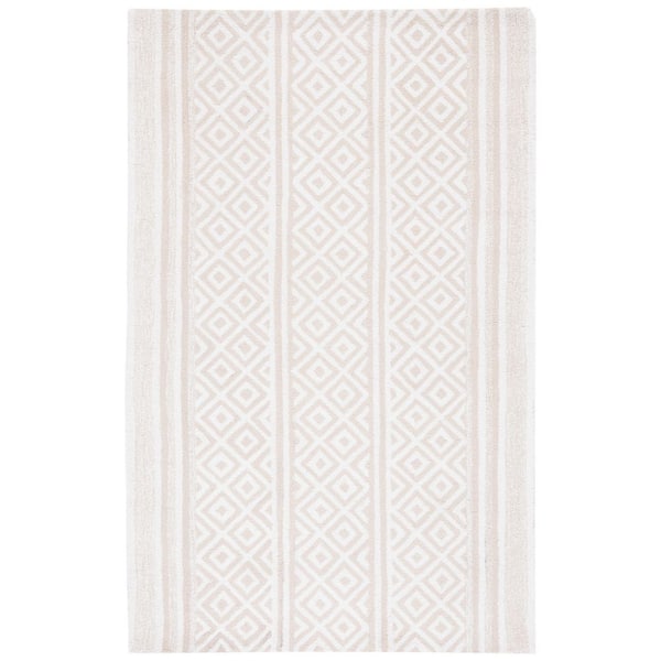 Capri 6 ft. x 9 ft. Ivory/Beige Diamond Striped Geometric Area Rug