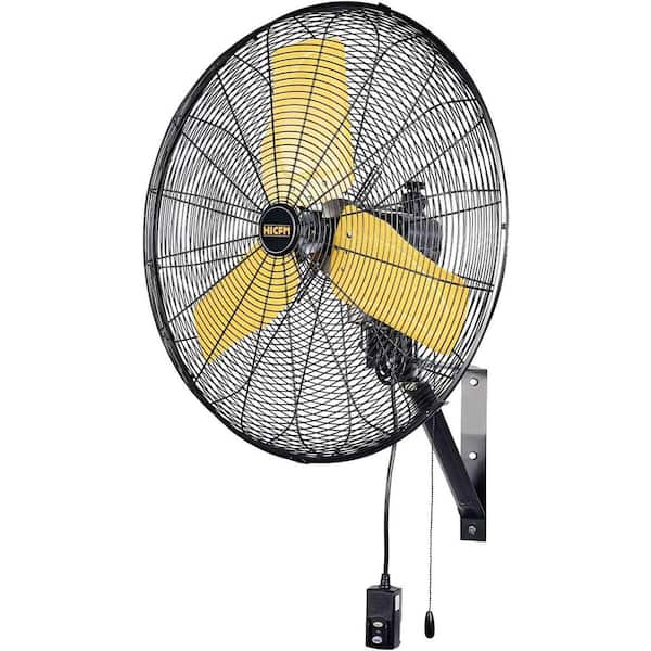 24 in. Oscillating Wall Fan, 8900 CFM High Velocity Industrial Wall Mounted Heavy Duty Shop Fans with GFCI Plug
