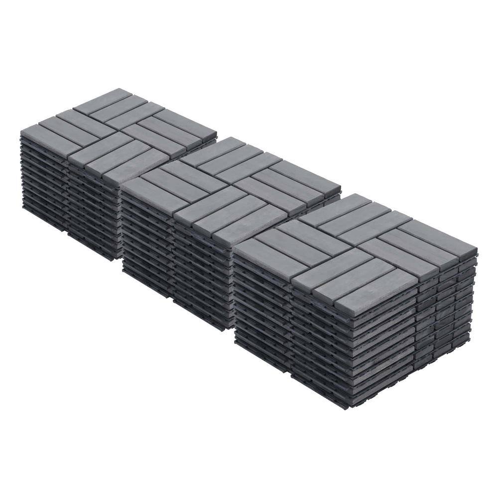 12x12 in. Gray Interlocking Acacia Solid Wood Deck Tiles, Waterproof, Anti Mildew and Mold in Checker Pattern (30-Pack) price history on PriceWatchPro