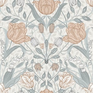 Tulipa Off White Grey Floral Wallpaper Sample