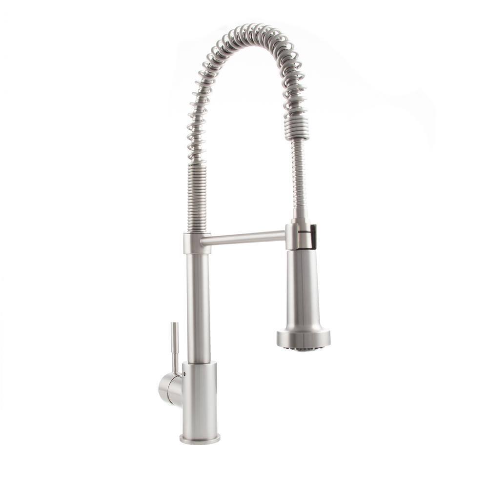 Brushed Nickel Pull-Out Spray Kitchen Faucet with 360-Degree Swivel