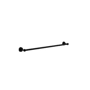 Waverly Place Collection 30 in. Back to Back Shower Door Towel Bar in Matte Black