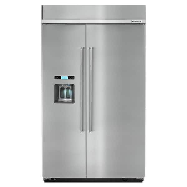 KitchenAid 29.5 cu. ft. Built-In Side by Side Refrigerator in Stainless Steel